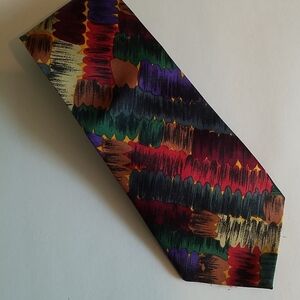 3/$45 Tie MERCEDES SILK HAND MADE HIGH FASHION Abstract Stripe
